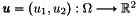 $\foncdefsmall{\vecb{u}=(u_1,u_2)}{\DOM}{\R^2}$