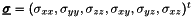 $\Ocv=(\Occ_{xx},\Occ_{yy},\Occ_{zz}, \Occ_{xy}, \Occ_{yz}, \Occ_{xz})^t$