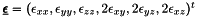 $\Odv=(\Odc_{xx},\Odc_{yy},\Odc_{zz},2\Odc_{xy},2\Odc_{yz},2\Odc_{xz})^t$