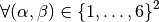 \forall (\il,\jl) \in \ENS{1}{6}^2