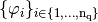 \{\varphi_i\}_{i\in\ENS{1}{\nq}}