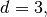 d=3,