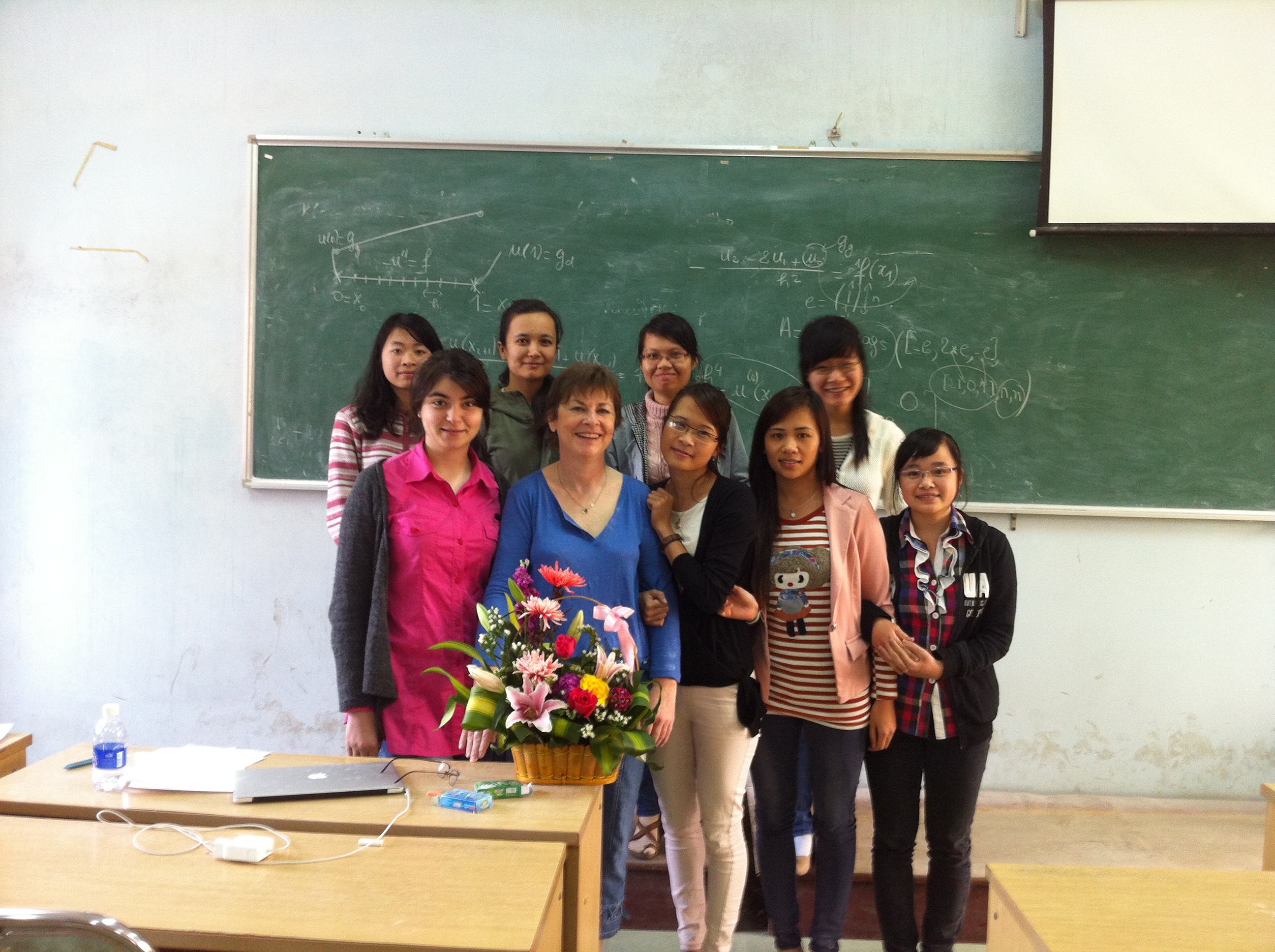 The 2013 class,
                      girls with the professor