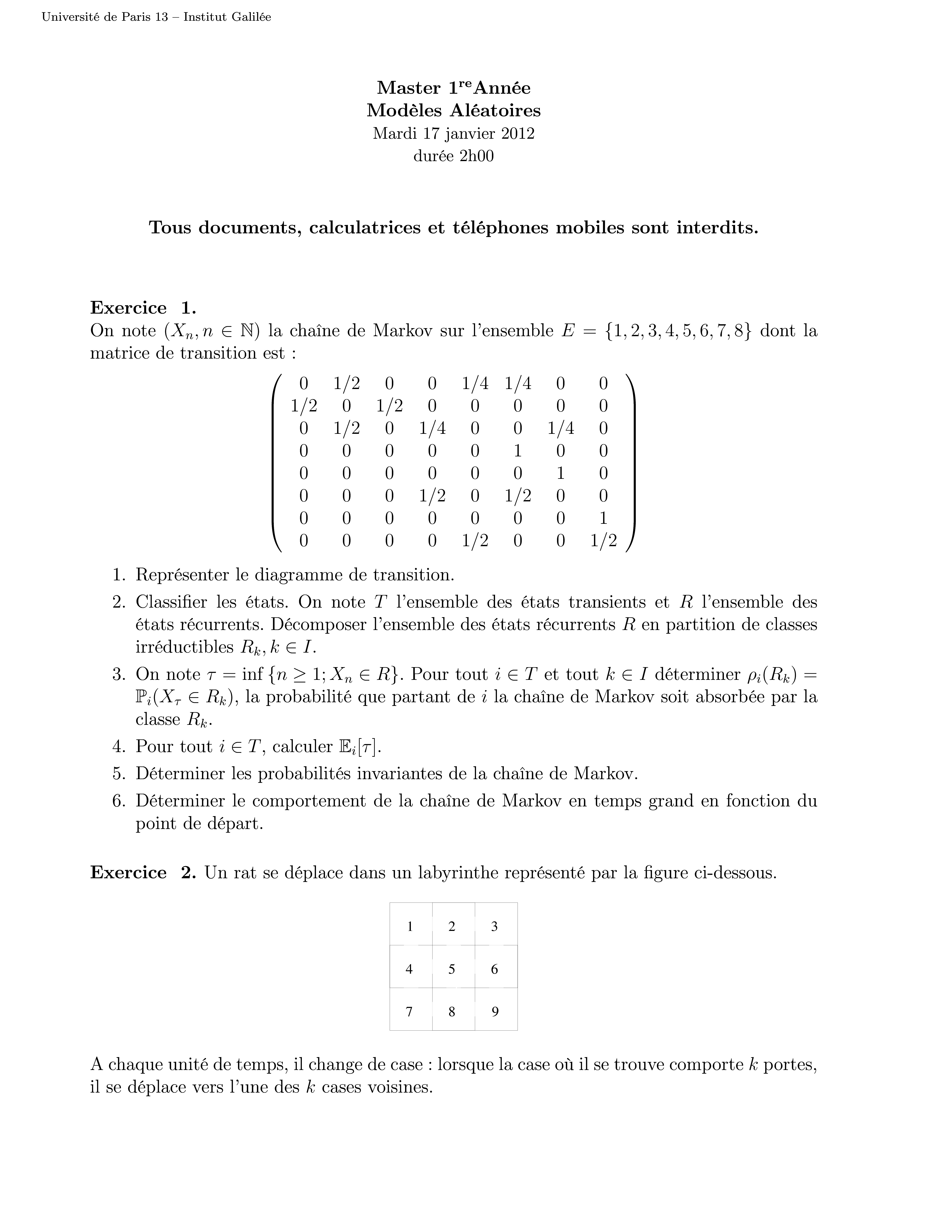 Les statistiques : exercices de maths 3ème (troisième) à imprimer 